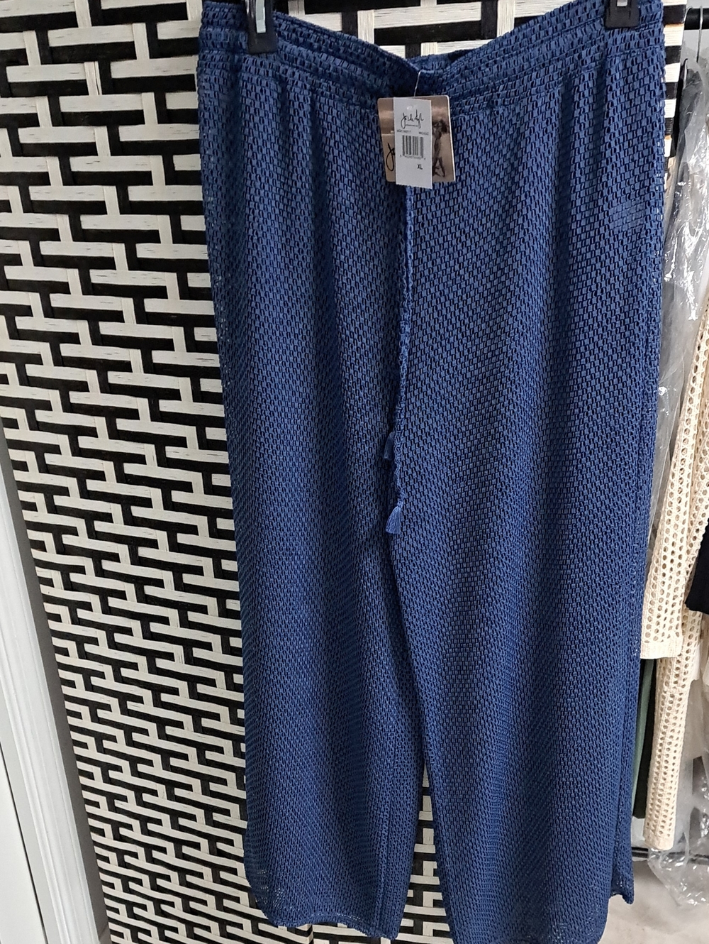 Relaxed Knit Women's Pants - Blue